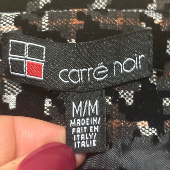 CARRÉ NOIR Italy Velvet Checked Blazer - Picture 6 of 8